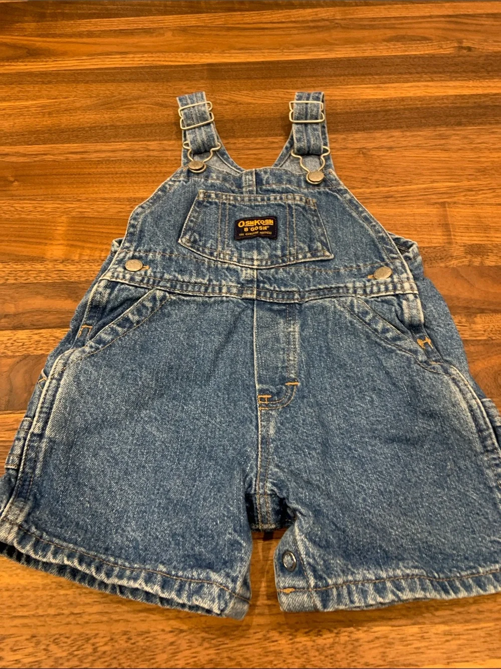 Vintage OshKosh B'gosh Denim Shortalls Overalls 6-9M Honduras Perfect